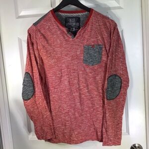 American Fighter Red and Gray Long Sleeve Tee